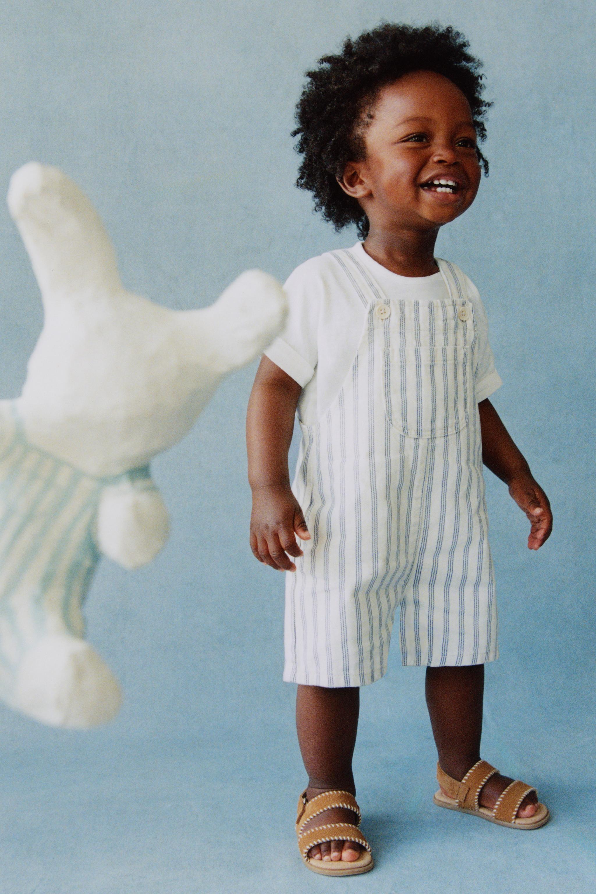 SALOPETTE COURTE EN SERGÉ RAYURES